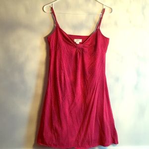 Loft red with white polka dot dress